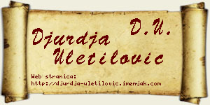Đurđa Uletilović vizit kartica